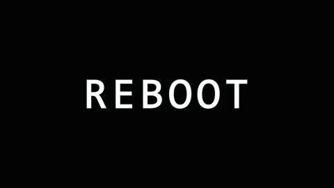 Digital Rebooting Text Animation with Green Light Effects and Subtle Motion.. Vídeo Stock 344037055