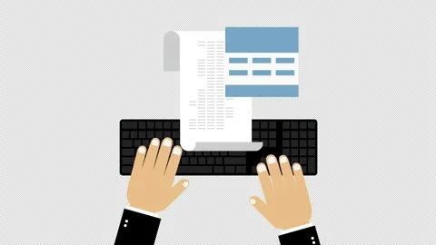 Digital Receipt and Payment Card Processing on Computer Keyboard Animation Stock Footage 339763506