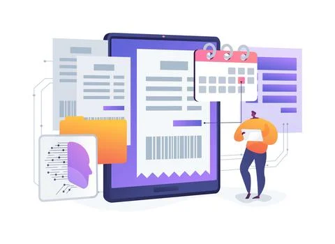 Digital Receipt Archive abstract concept vector illustration. Stockillustratie