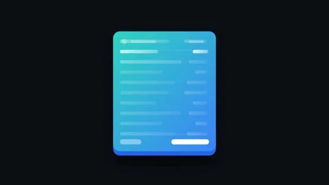 Digital Receipt Icon with Scrolling Line Items and Soft Teal Blue Gradient Stock Footage 346130774