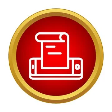 Digital receipt on mobile phone screen icon Stock Illustration