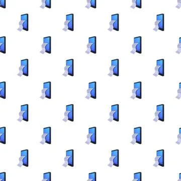 Digital receipt on smartphone screen seamless pattern 스톡 일러스트