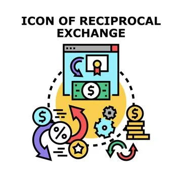 Digital reciprocal exchange process online financial transaction 스톡 일러스트