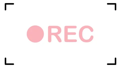 Digital recording screen indicator flashing red and fading out and in recor.. Stock Footage 345547774