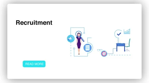 Digital Recruitment Interface with Modern Flat Design and Workflow Icons Vídeos de archivo 341920134
