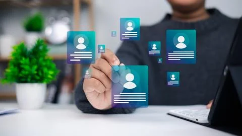 Digital recruitment technology, HR system, human resources management, job .. Stock Photos