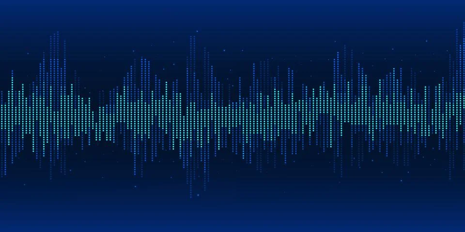 Digital rectangular soundwave bars forming a smooth waveform, symbolizing m.. 스톡 일러스트