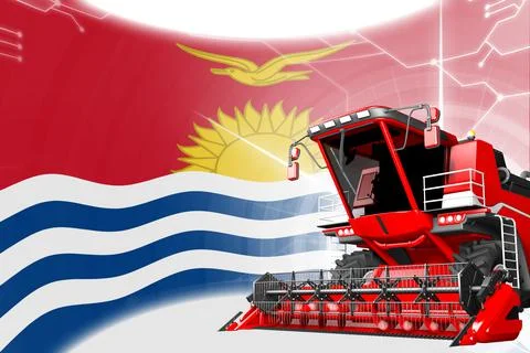 Digital of red advanced rye combine harvester on K Illustrazione stock