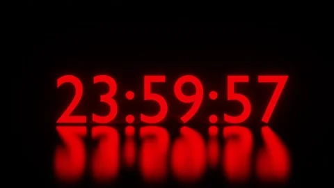 Digital Red Alarm Clock Timekeeper or Watch Chronometer Animation - Animated Stock Footage 251112360