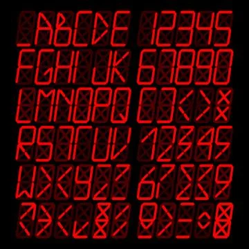 Digital red Alphabet イラスト素材