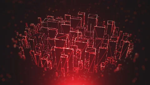 Digital Red City Background Stock Footage 103672830
