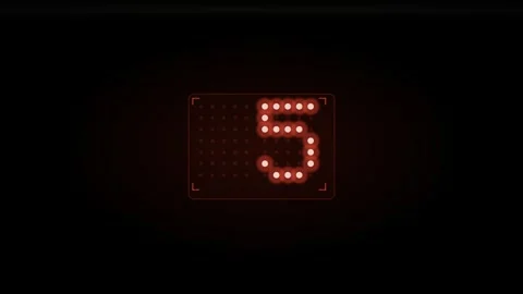 Digital Red Countdown Nine To One Video stock 344530594