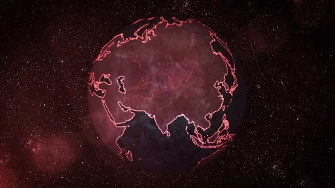 Digital Red Earth on Asia 스톡 동영상 113097553