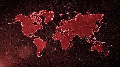 Digital Red Earth World Map Vidéo 113097703