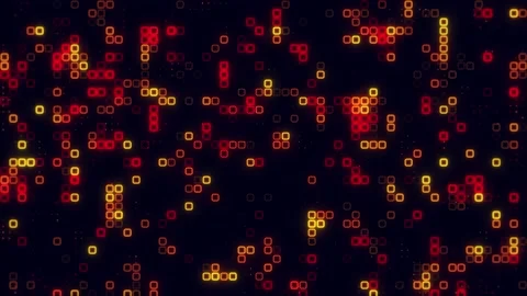 Digital red orange cube pattern grid Dancing round cube red color neon futu.. 스톡 동영상 225494222