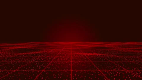 Digital red particle dots wave on lights abstract background. Moving retro .. Stock Footage 295189392