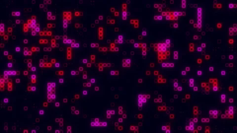 Digital red pink cube pattern grid Dancing round cube red color neon futuri.. Stock Footage 225494221