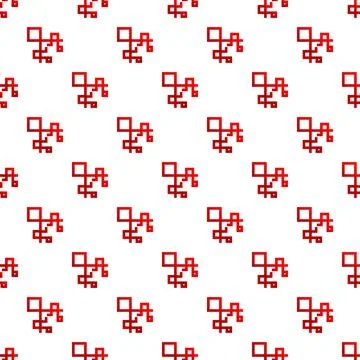 Digital red pixel art abstract seamless pattern Stock Illustration