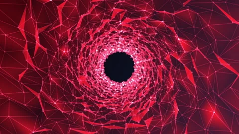 Digital red tunnel Background with light effect video animated background Stock Footage 340711928