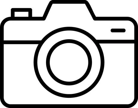Digital reflex camera body line art icon Stock Illustration