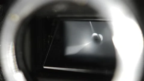 Digital reflex camera take a photo. professional reflex camera mirror shutter. 스톡 동영상 234290007