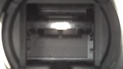 Digital reflex DSLR shutter and mirror. Ultra slow motion hispeed 2000fps Stock Footage 93112257