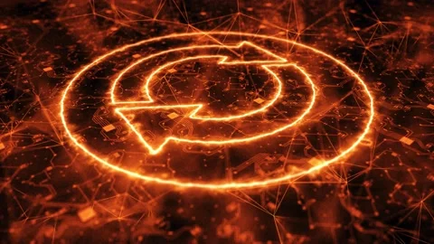 Digital Refresh or Reload Icon 4k Stock Footage 145834552