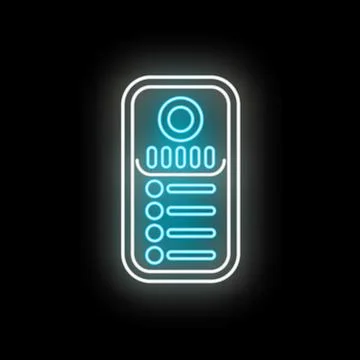 Digital remote control icon glowing with futuristic neon effect Illustrazione stock