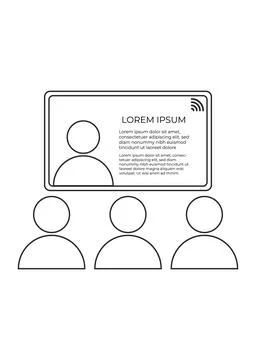 Digital Remote Learning Classroom and Online Education Concept Stock Illustration