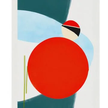 Digital render of an abstract colorful minimalistic background design with shape Stockillustratie