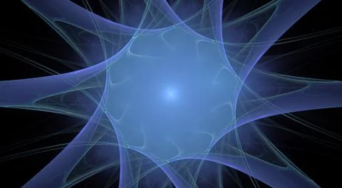 Digital Render beautiful exquisite blue fractal patterns rotating circular and s Stock Illustration