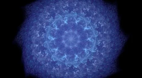 Digital Render beautiful exquisite blue fractal patterns rotating circular and s Illustrazione stock