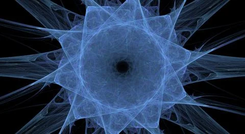 Digital Render beautiful exquisite blue fractal patterns rotating circular and s Illustrazione stock