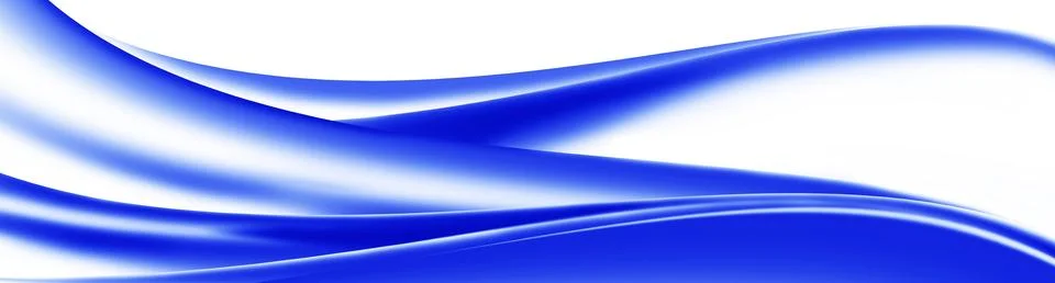 Digital render of blue flowing waves on a white background for wallpapers Stock Illustration