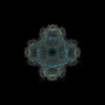 Digital render fractal square seamless pattern background Illustrazione stock