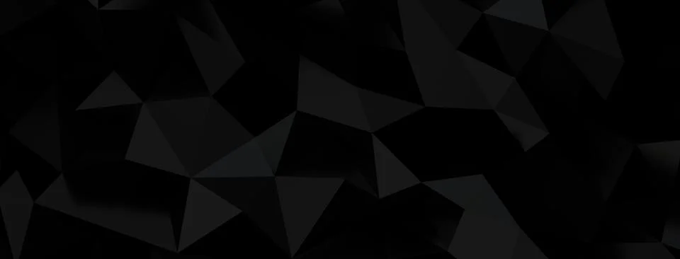 Digital render of gray triangular designs on a black background Stockillustratie