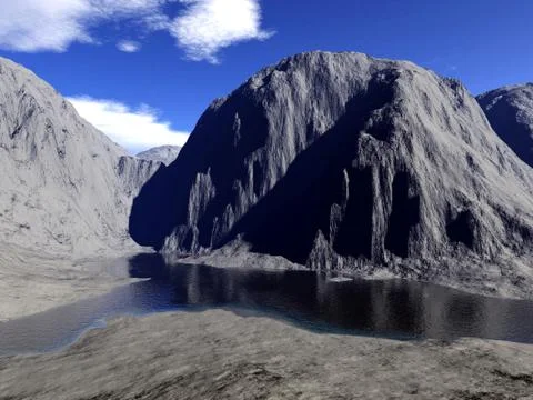 Digital render of landscape Stock Illustration