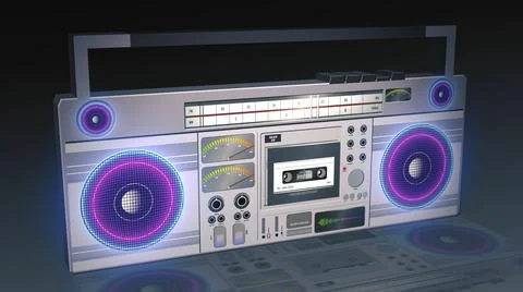 Digital render of an old vintage speaker Stock Illustration