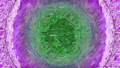 Digital render in painterly style - acrylic paint patterns and geometric shapes, Stock Illustration