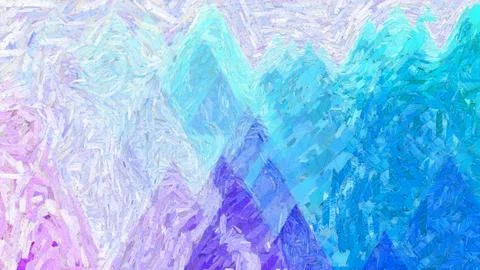 Digital render in painterly style - acrylic paint patterns and geometric shapes, Stock Illustration