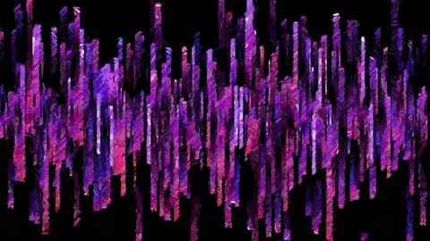 Digital render in painterly style - acrylic paint patterns and geometric shapes, Stock Illustration