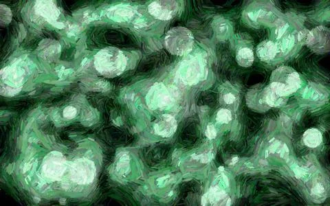 Digital render in painterly style - acrylic paint patterns and geometric shapes, Stock Illustration
