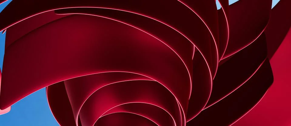 Digital render of a pink wave design on a blue background Stock Illustration