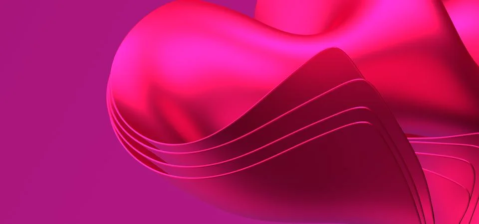 Digital render of a pink wave design on a pink background Stock Illustration