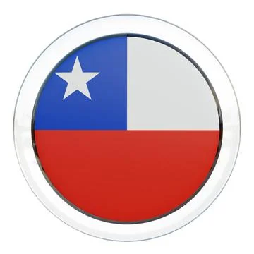 Digital render of a round pin with a Chile flag motif on a white background 스톡 일러스트