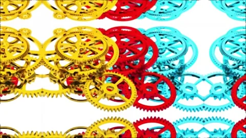 Digital Rendering Abstract Colorful Gear Background Video stock 150681355
