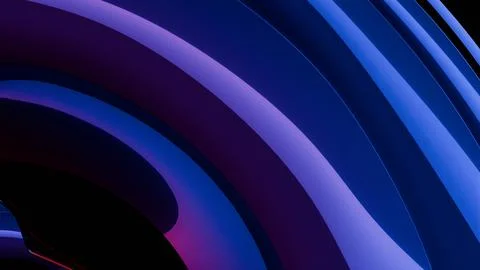 A digital rendering of an abstract lens, where fluid lines and transparent la Stock Illustration