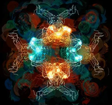 Digital Rendering christmas Lightning Strike Electric Background Stock Illustration