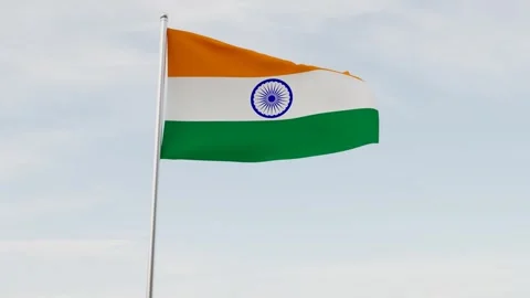 Digital Rendering of Indian Flag Waving Proudly 動画素材 262162171