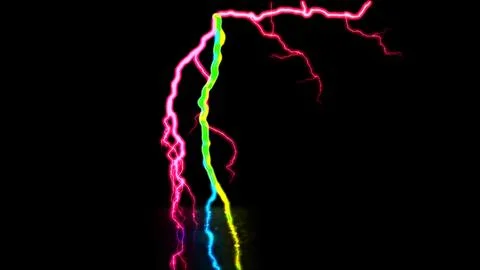 Digital Rendering Lighting Strike Electric Charge 스톡 일러스트